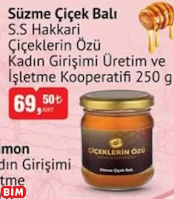 HAKKARİ KADIN GİRİŞİMİ ÜRETİM İŞLETME KOOPERATİFİ SÜZME ÇİÇEK BALI